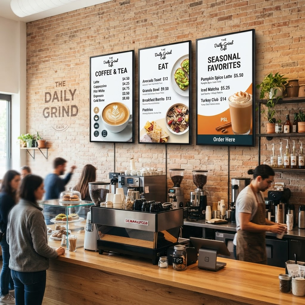 Digital Menu Boards — Designed, mounted, managed